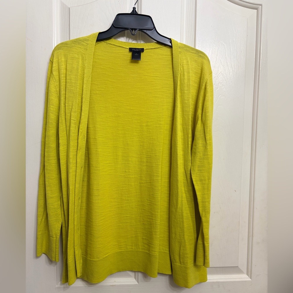 Ann Taylor Factory Lime Open-Front Women's Cardigan